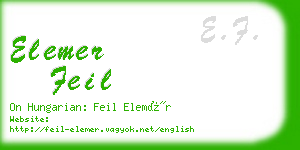 elemer feil business card